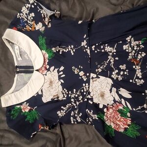 Vintage modcloth floral Peter pan collar dress size small/medium